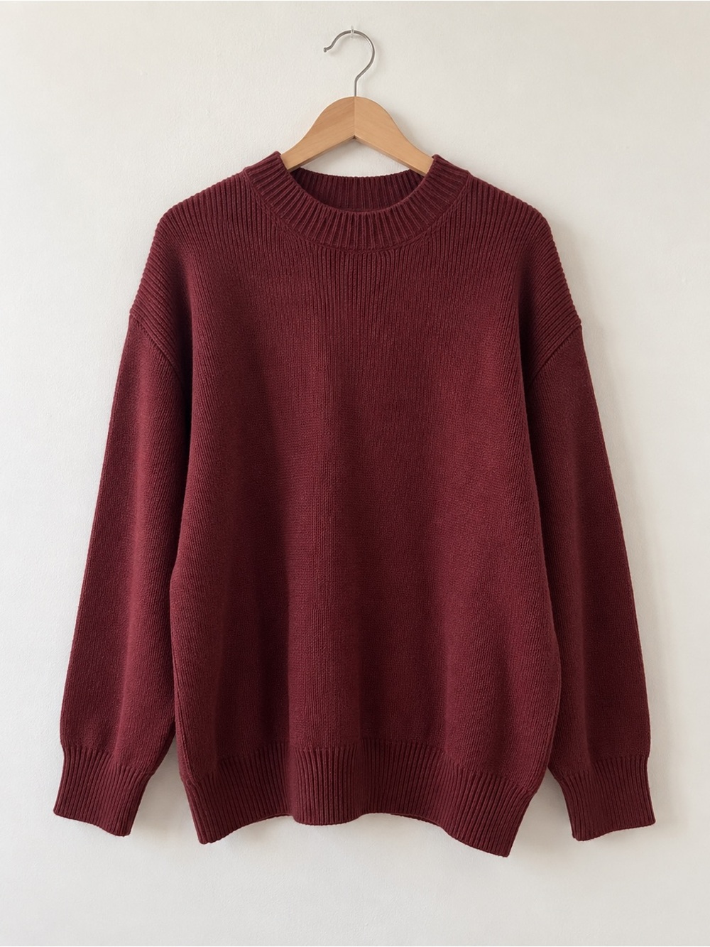 The Latest Scoop Burgundy Crewneck Sweater